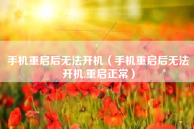 手机重启后无法开机(手机重启后无法开机,重启正常)
